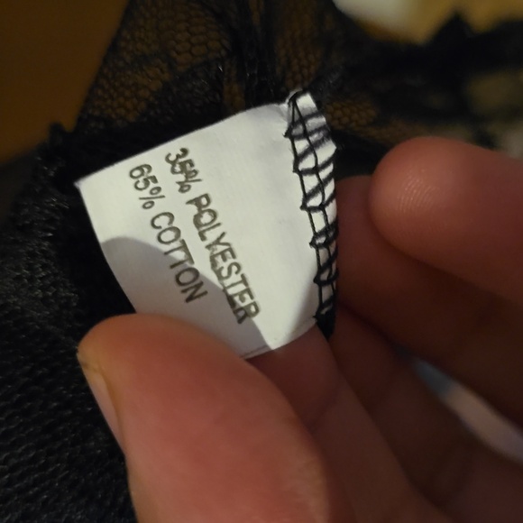 Black Sheer Babydoll Chemise Lingerie - Pink Strap & Bow Accents - Picture 2 of 2